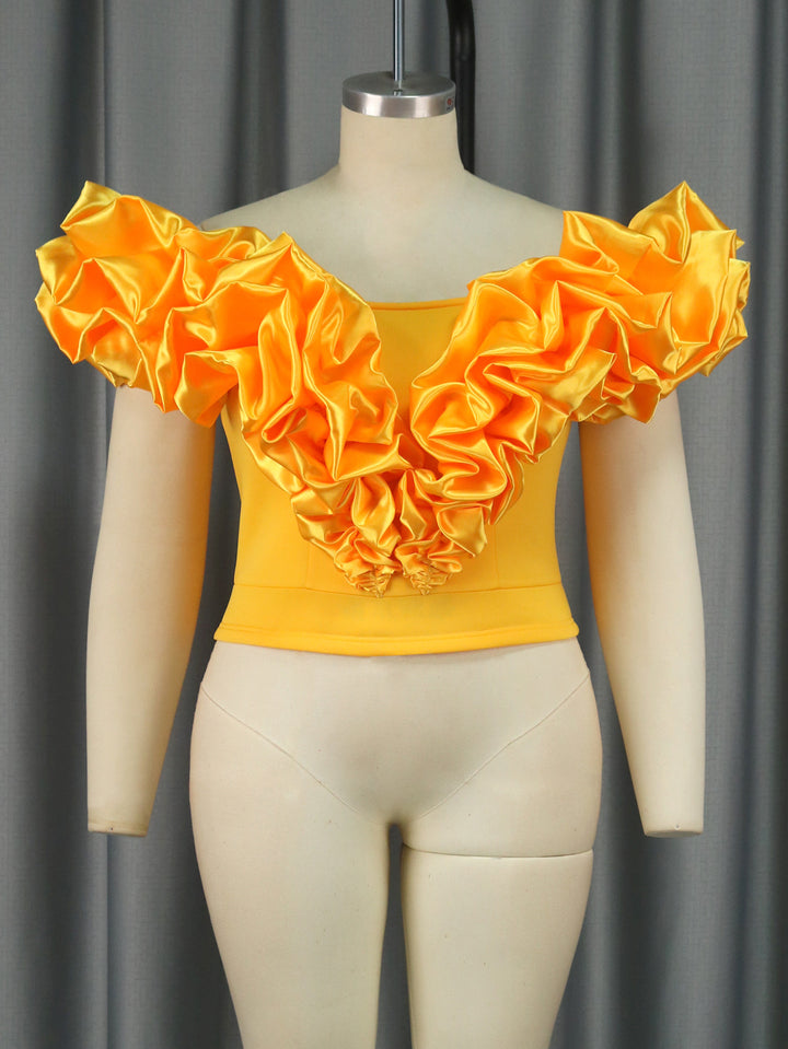 Women's top with voluminous ruffled hems StylebySassy