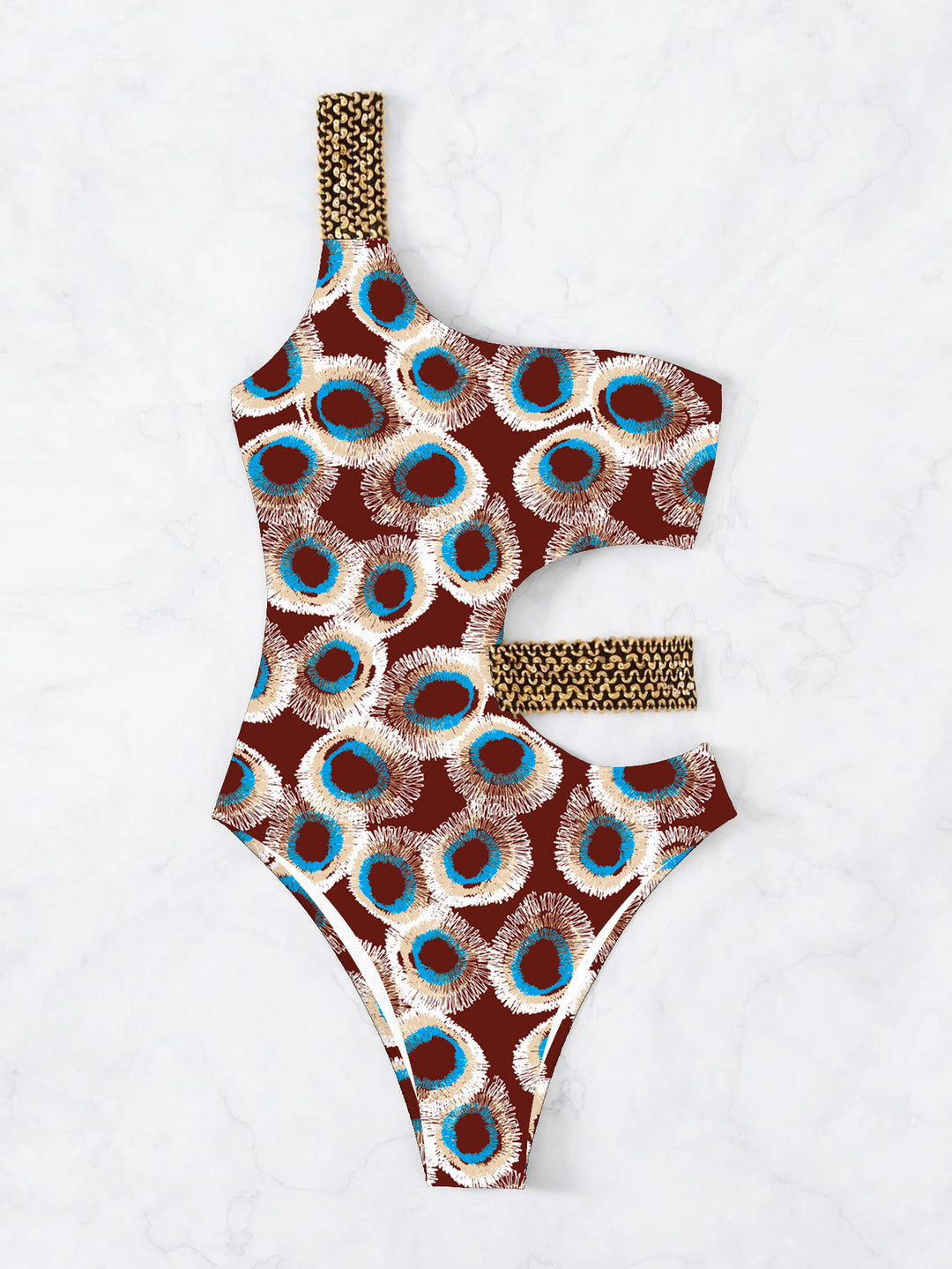 Women One-Piece Designer Swimsuit with Asymmetrical Cut and Fashionable Straps StylebySassy