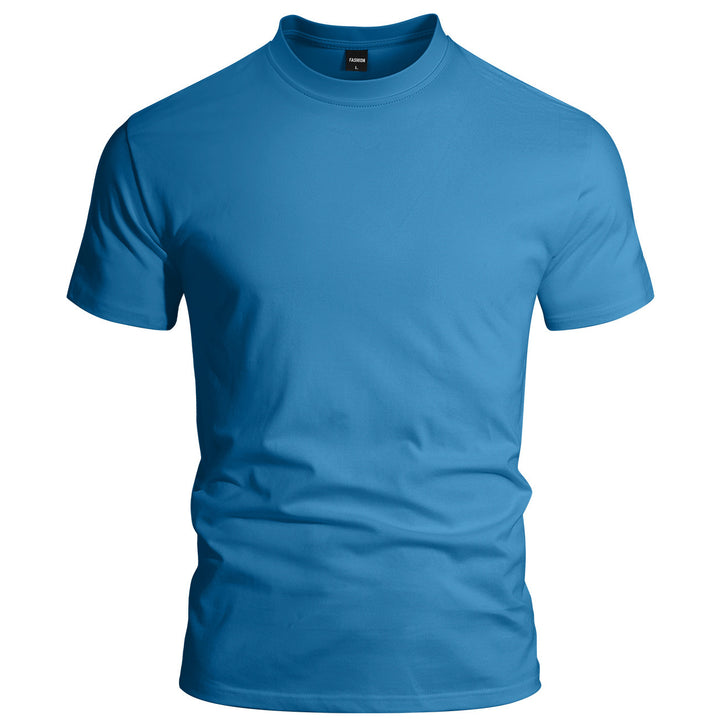 Men's close-fitting round neck basic shirt made of single jersey with reinforced neckband StylebySassy