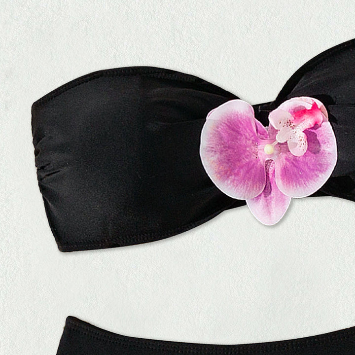 Women's bandeau bikini with elegant orchid accents StylebySassy