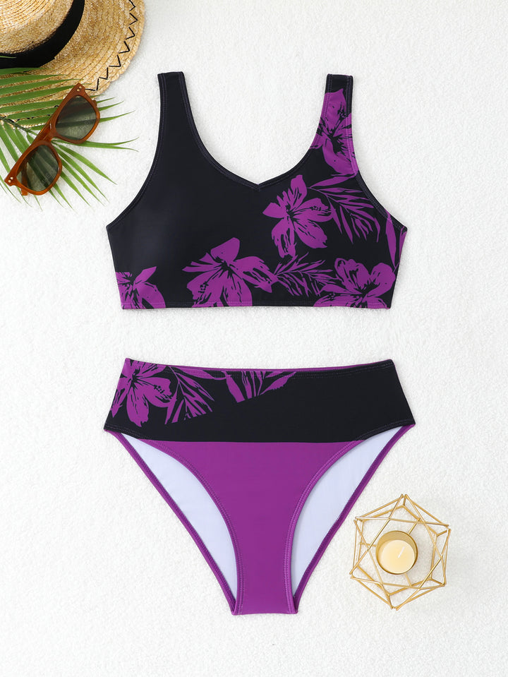 Women’s Sporty Bikini with Floral Design StylebySassy