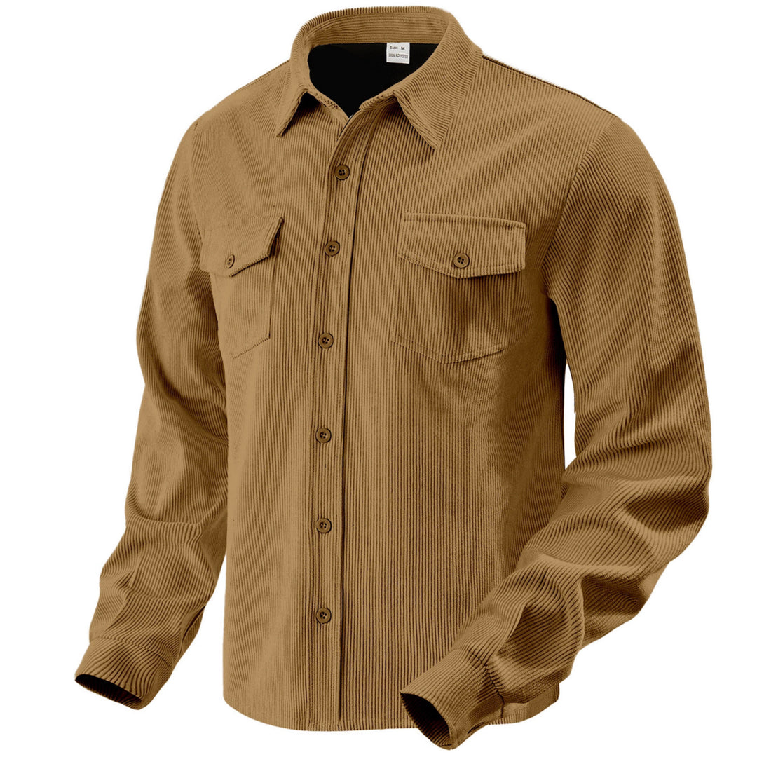 Men's cord jacket in the classic work jacket style with snap buttons and chest pockets StylebySassy