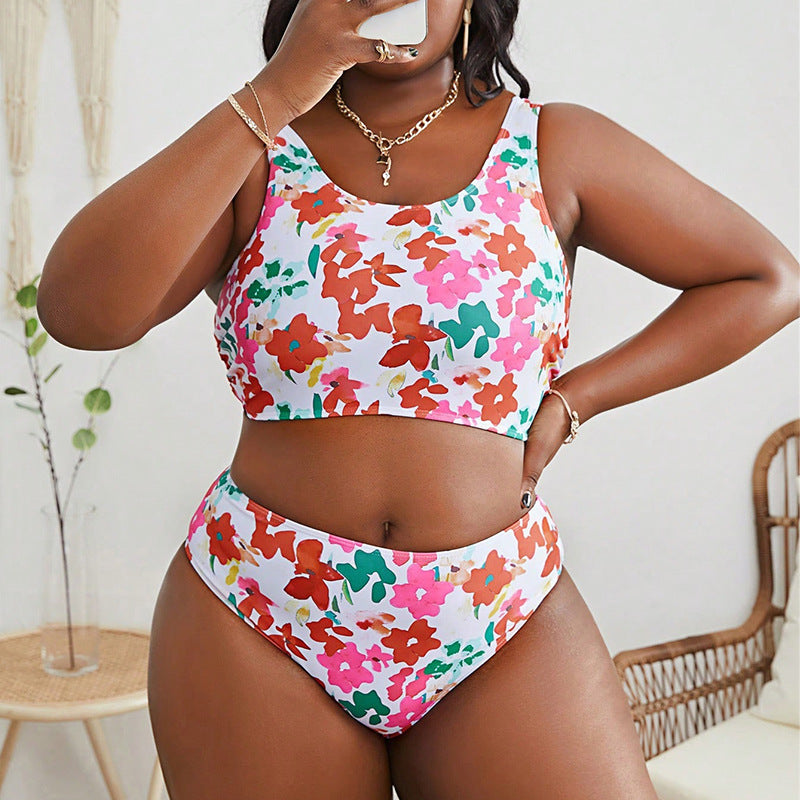 Women's bikini set with floral top and high-cut bottom StylebySassy