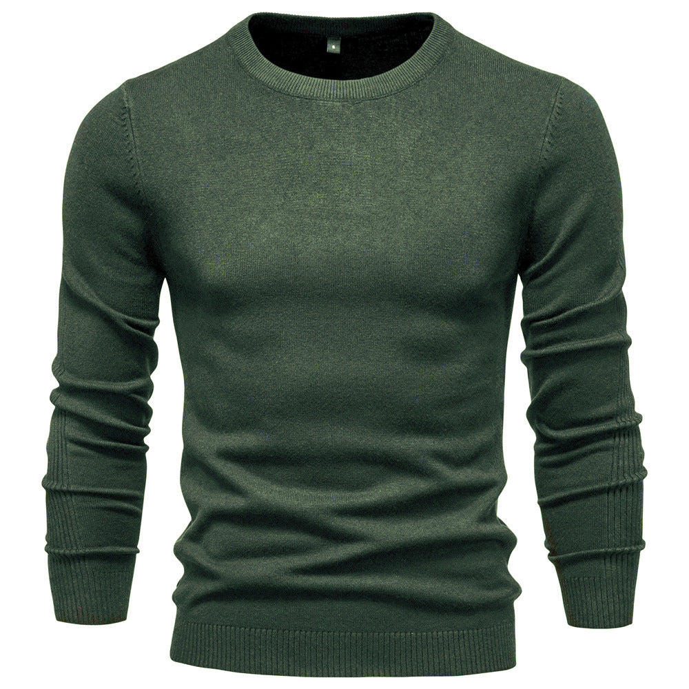 Men's nano minimalist round neck fine knit with flat shoulder seam and ribbed cuffs StylebySassy