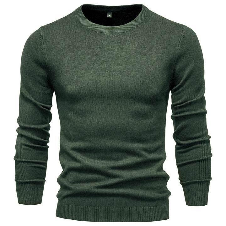 Men's nano minimalist round neck fine knit with flat shoulder seam and ribbed cuffs StylebySassy