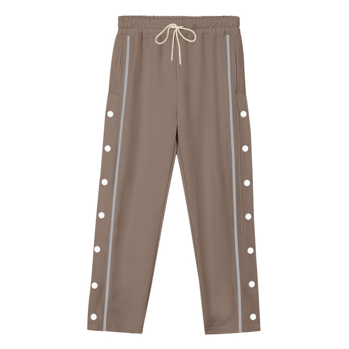 Unisex nan light sports training pants with snap button placket and elastic drawstring waistband StylebySassy