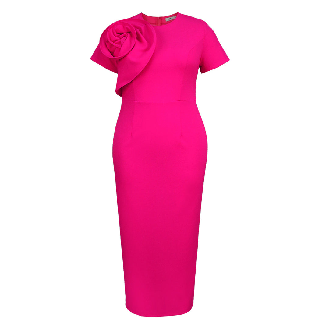 Women Elegant Maxi Dress with Floral Ruffle Detail StylebySassy