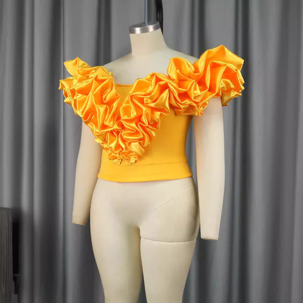 Women's top with voluminous ruffled hems StylebySassy
