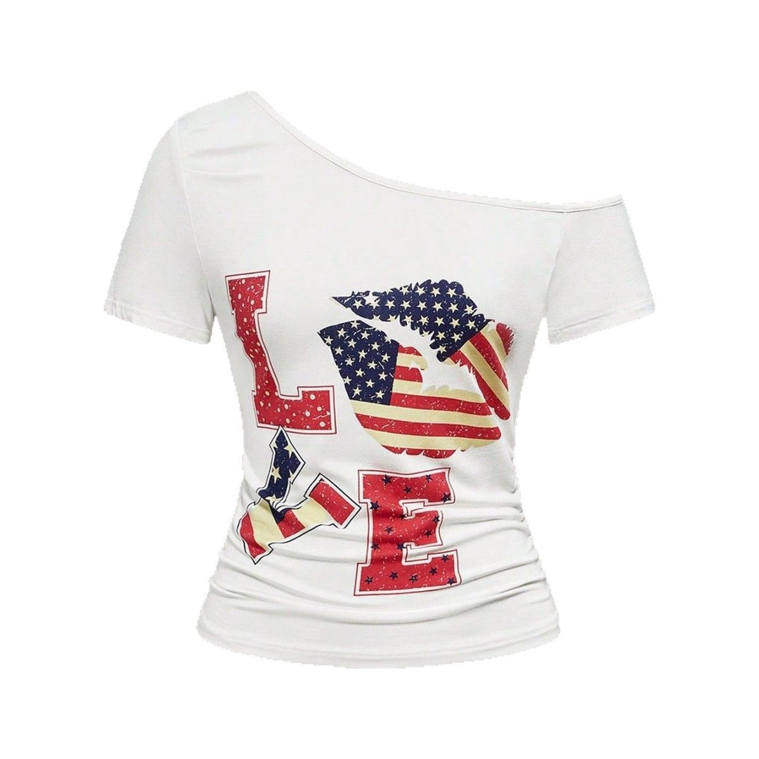 Women's Fashion Shirt with Generous Neckline and Unique Graphic Design StylebySassy