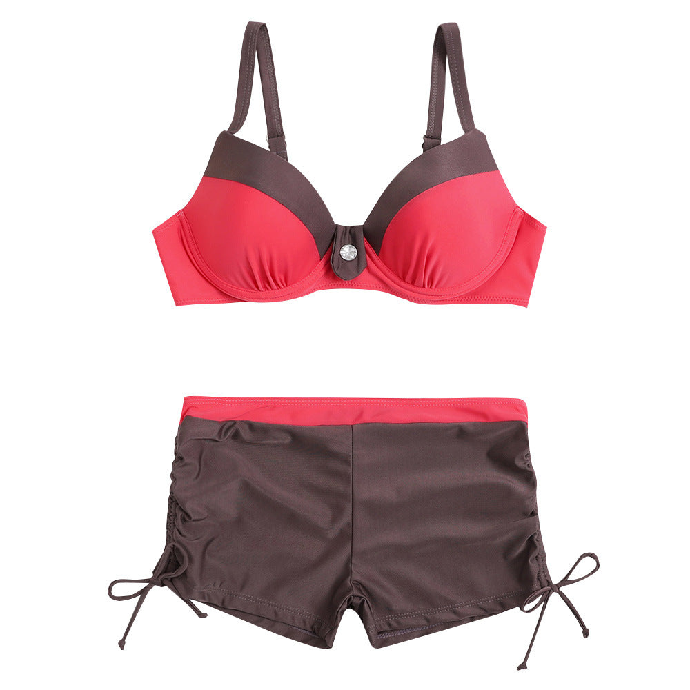 Women's Sporty Bikini with Elegant Bustier and High-Cut Shorts StylebySassy