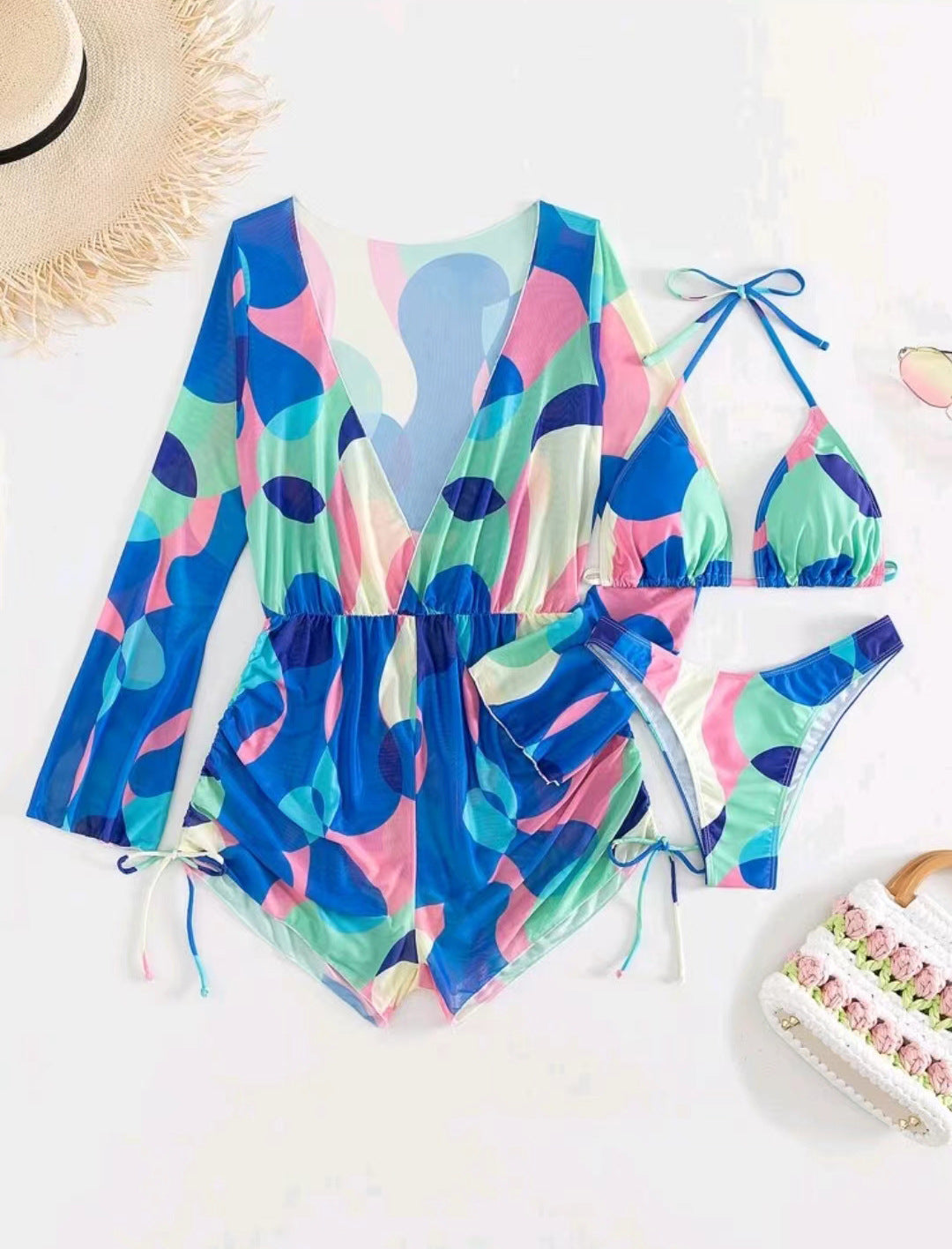 Women's beach outfit with airy tunic and bikini StylebySassy