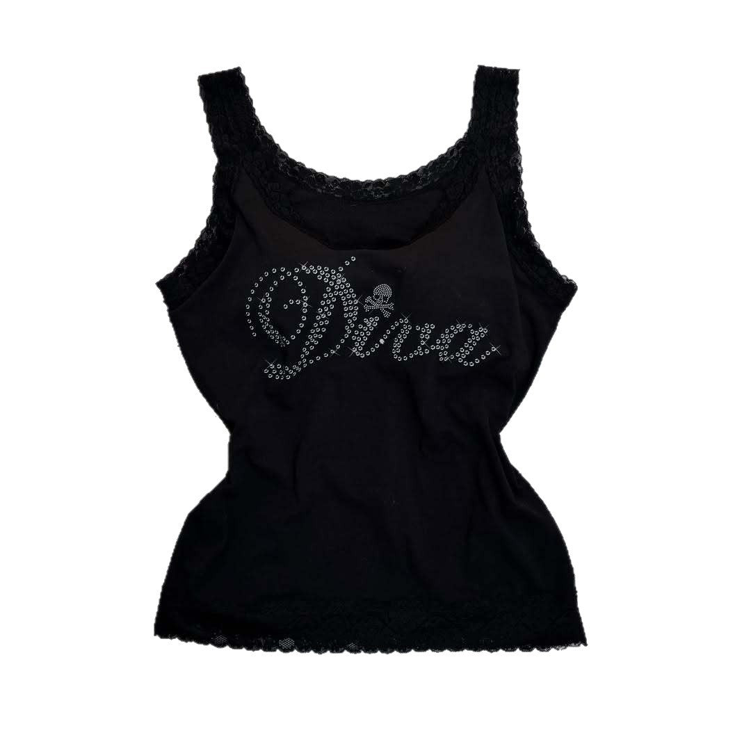 Women Designer Top with Lace Accents and Glittering Print StylebySassy