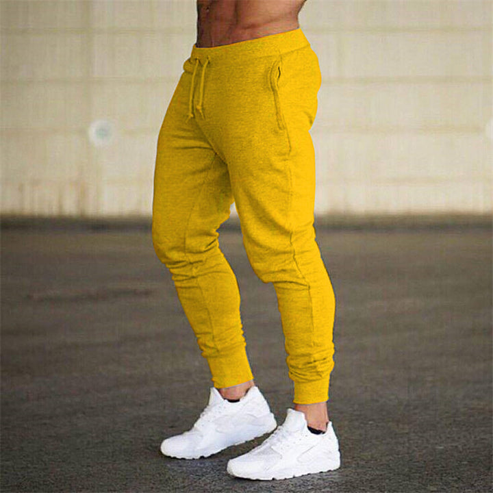 Men's tapered performance-oriented joggers with elastic waistband and ribbed ankle cuffs StylebySassy