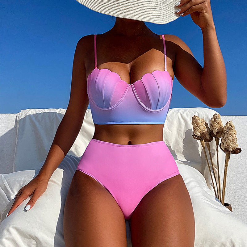 Women's bikini top with shell shape and high waistband StylebySassy
