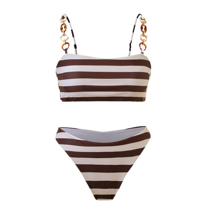 Women's bikini with fashionable stripe pattern and glamorous details StylebySassy