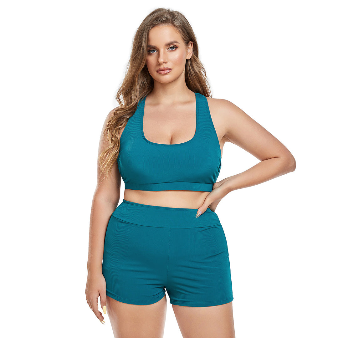 Women's Sporty Bikini Set with High-Waisted Bottom and Non-Slip Top StylebySassy