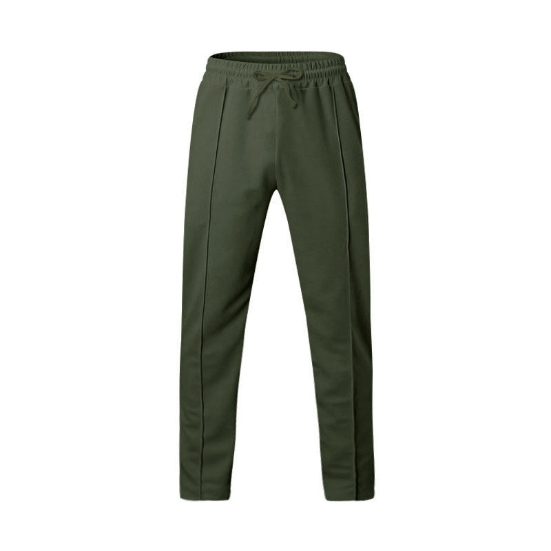Men's narrow-cut joggers with drawstring and decorative crease StylebySassy