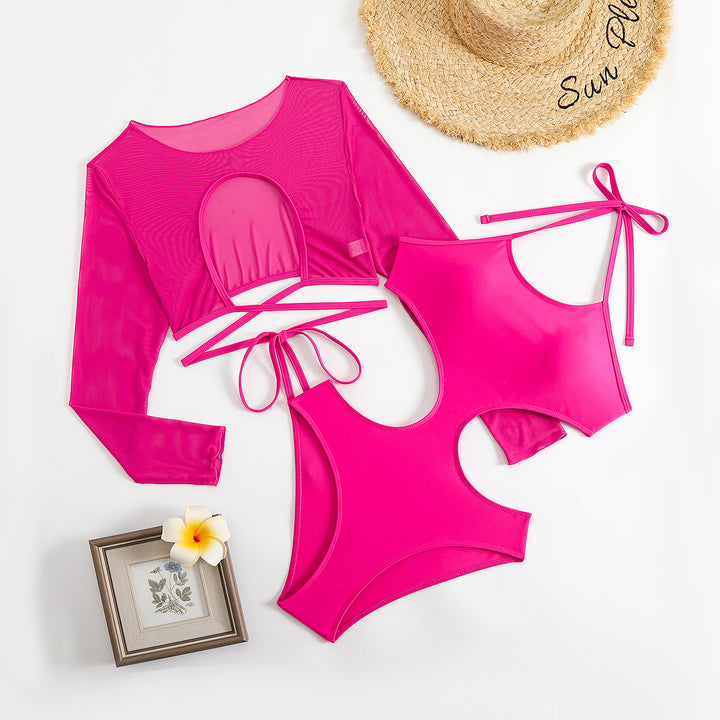 Women's Sporty Tankini Set with Transparent Top and Stylish Cut StylebySassy