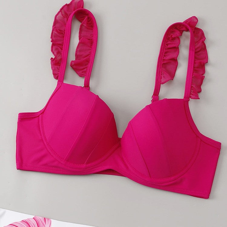 Women's bikini set with fringed shimmering top and airy skirt StylebySassy