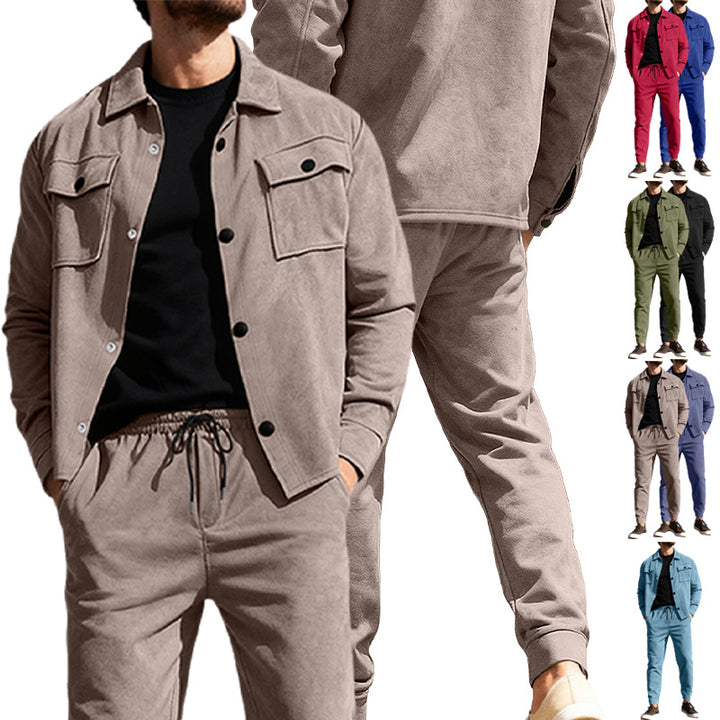 Men's Nan Shirt Jacket with Flap Pockets and Straight Cut Chino Pants StylebySassy