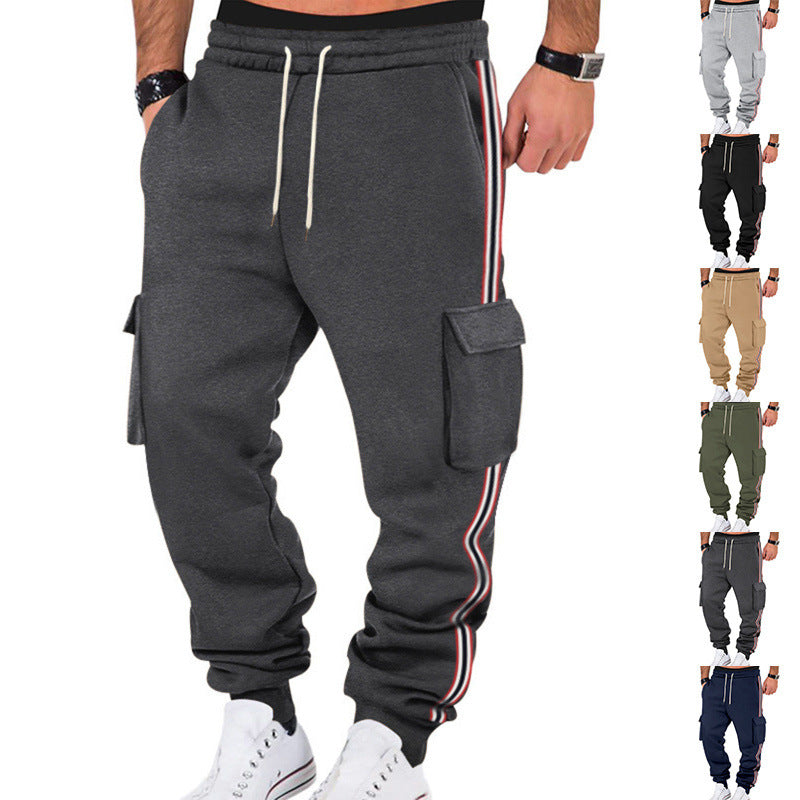 Men's casual cargo jogging pants with drawstring and flap pockets StylebySassy