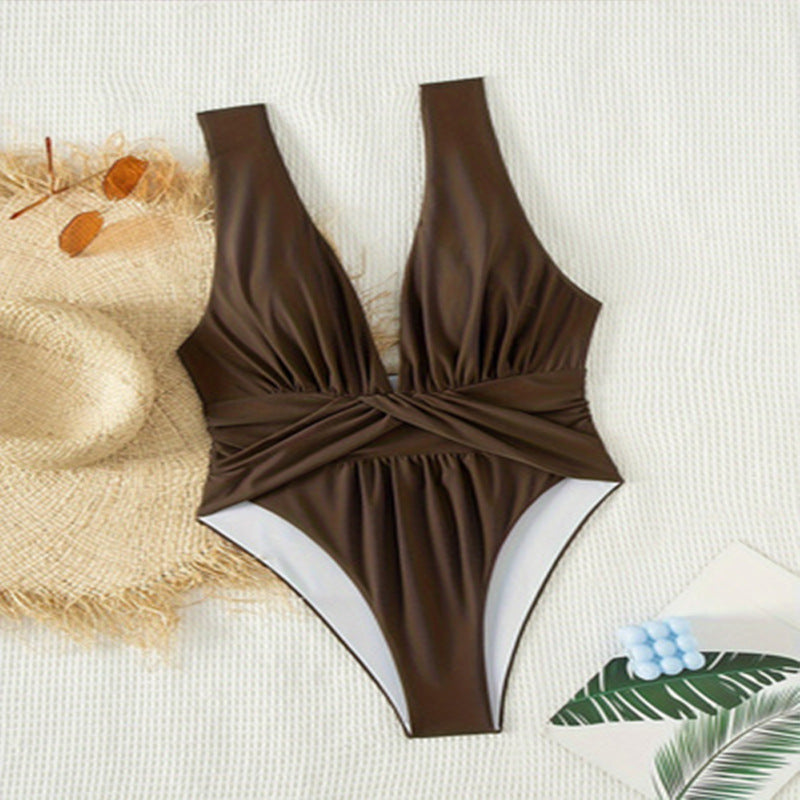 Women's One-Piece Swimsuit with Elegant Wrap Details StylebySassy