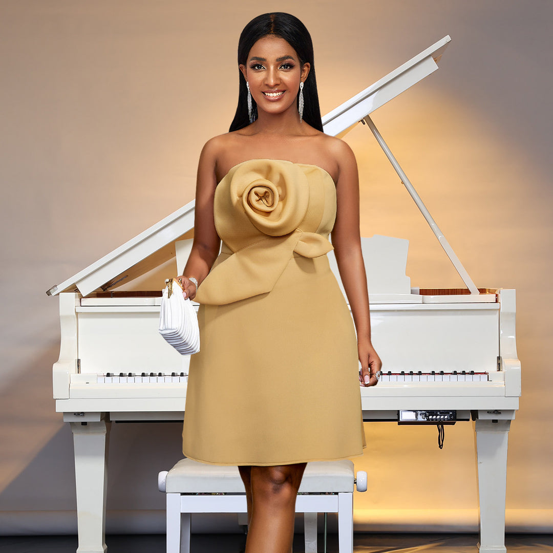 Women's Charming Evening Dress with Floral Draping StylebySassy