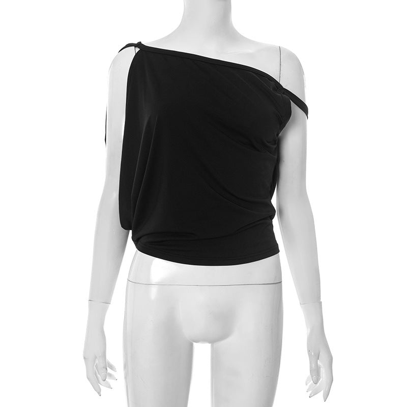 Women's asymmetrical top with spaghetti straps StylebySassy