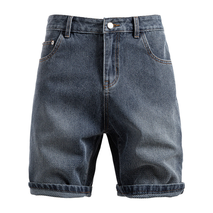Men's denim shorts with turn-up, mid-rise waistband and classic pocket configuration StylebySassy