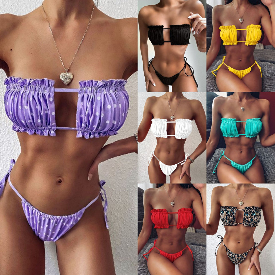 Ladies Bandeau Bikini with voluminous ruffle details StylebySassy