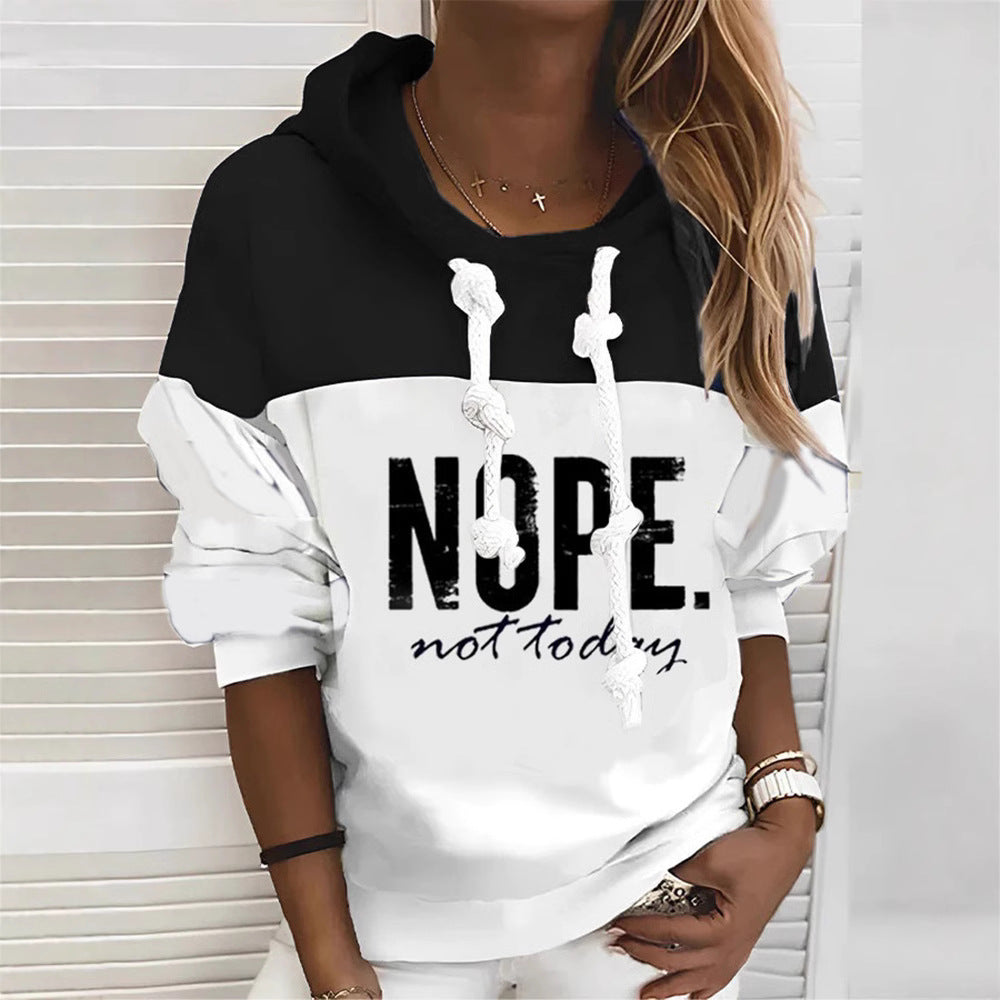 Women's sporty-urban hoodie with statement print, distinctive drawstrings and balloon sleeves StylebySassy
