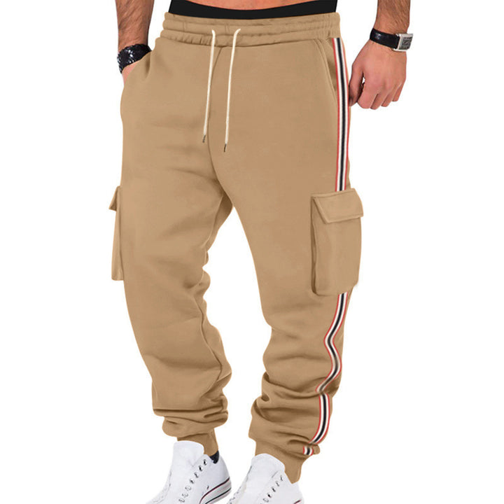 Men's casual cargo jogging pants with drawstring and flap pockets StylebySassy