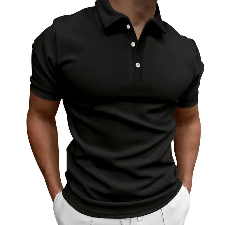 Men's slim fit stretch polo shirt with kent collar and elastic hem StylebySassy