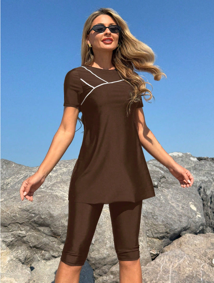 Ladies sports suit with short top and cycling shorts StylebySassy