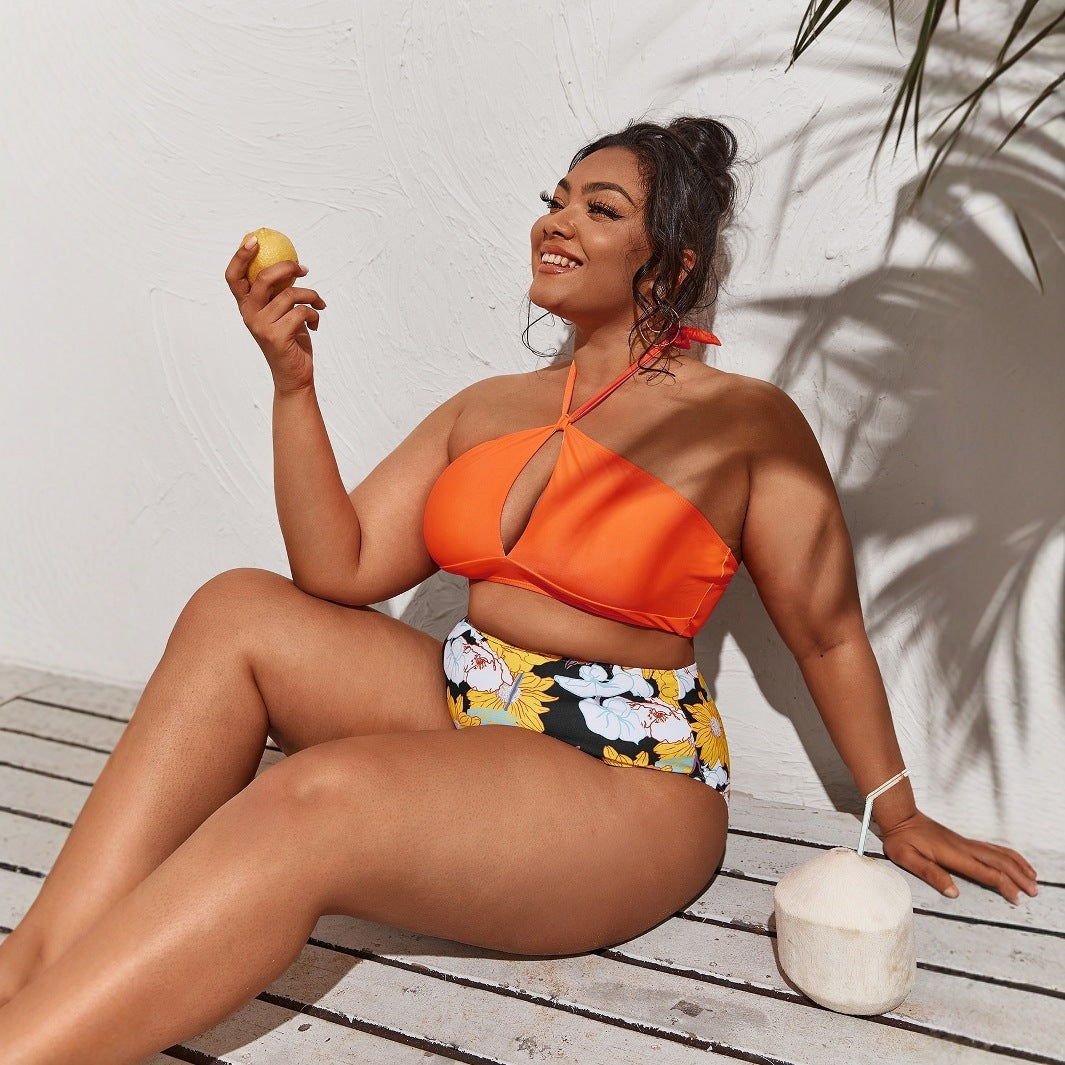 Women's bikini set with high waist and playful floral pattern StylebySassy