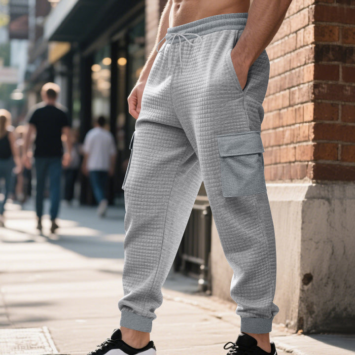 Men's quilted thermo lounge pants with functional pockets, drawstring and elastic waistband StylebySassy