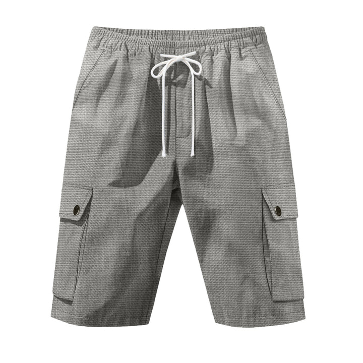 Men's casual cargo Bermuda shorts with elastic waistband and drawstring StylebySassy
