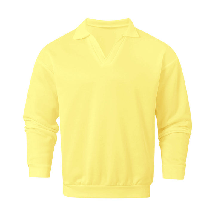 Unisex nano locker cut V-neck sweatshirt with shirt collar made of cotton fleece StylebySassy