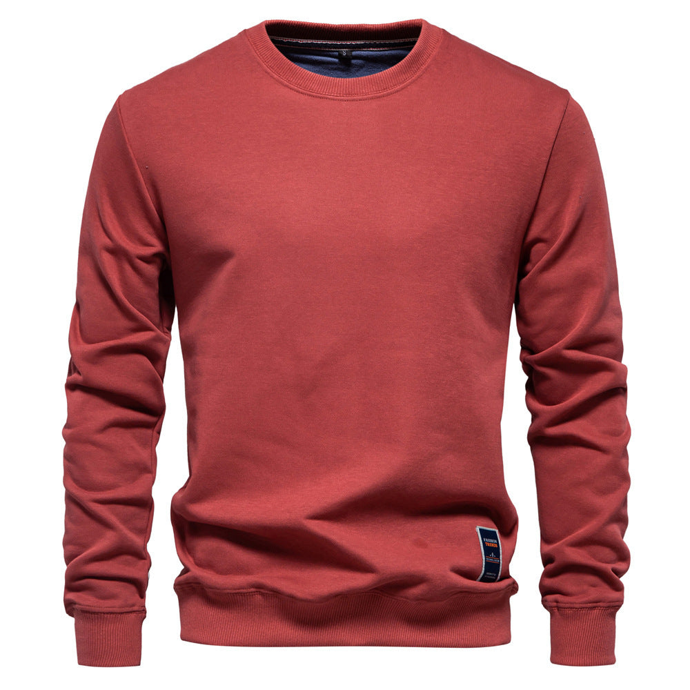 Men's classic crew neck sweatshirt made of heavy cotton blend with fleece inner side and ribbed cuffs StylebySassy