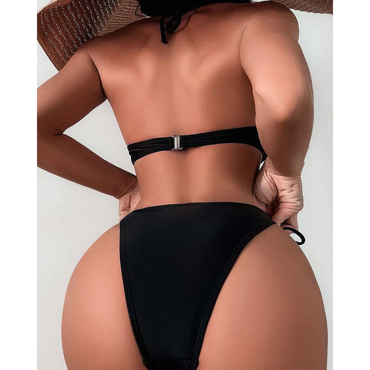 Women's bikini top with shell-shaped design and pearl lacing StylebySassy