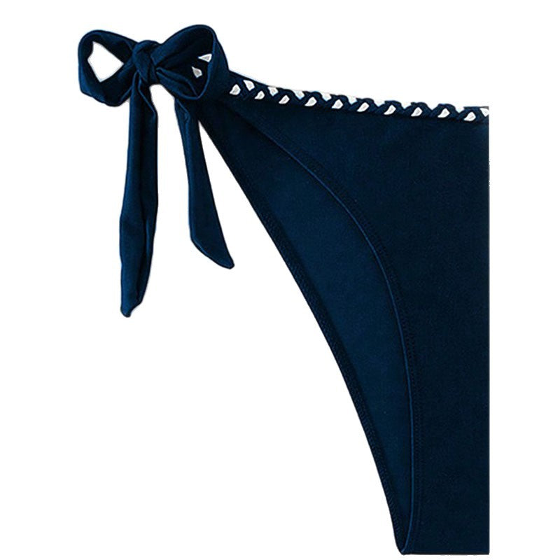 Women's Bandeau Bikini Set with sophisticated ruffle details and adjustable ties StylebySassy