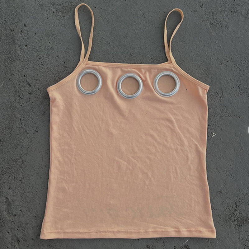 Women Fitted Top with Decorative Eyelets StylebySassy