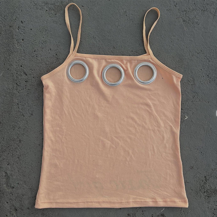 Women Fitted Top with Decorative Eyelets StylebySassy