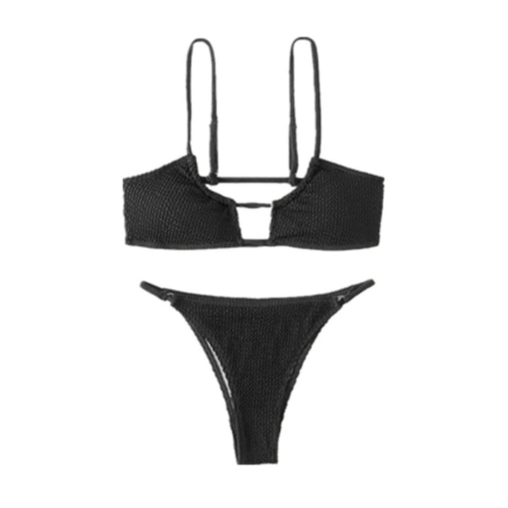 Women's bikini set with modern cut-out and textured design StylebySassy