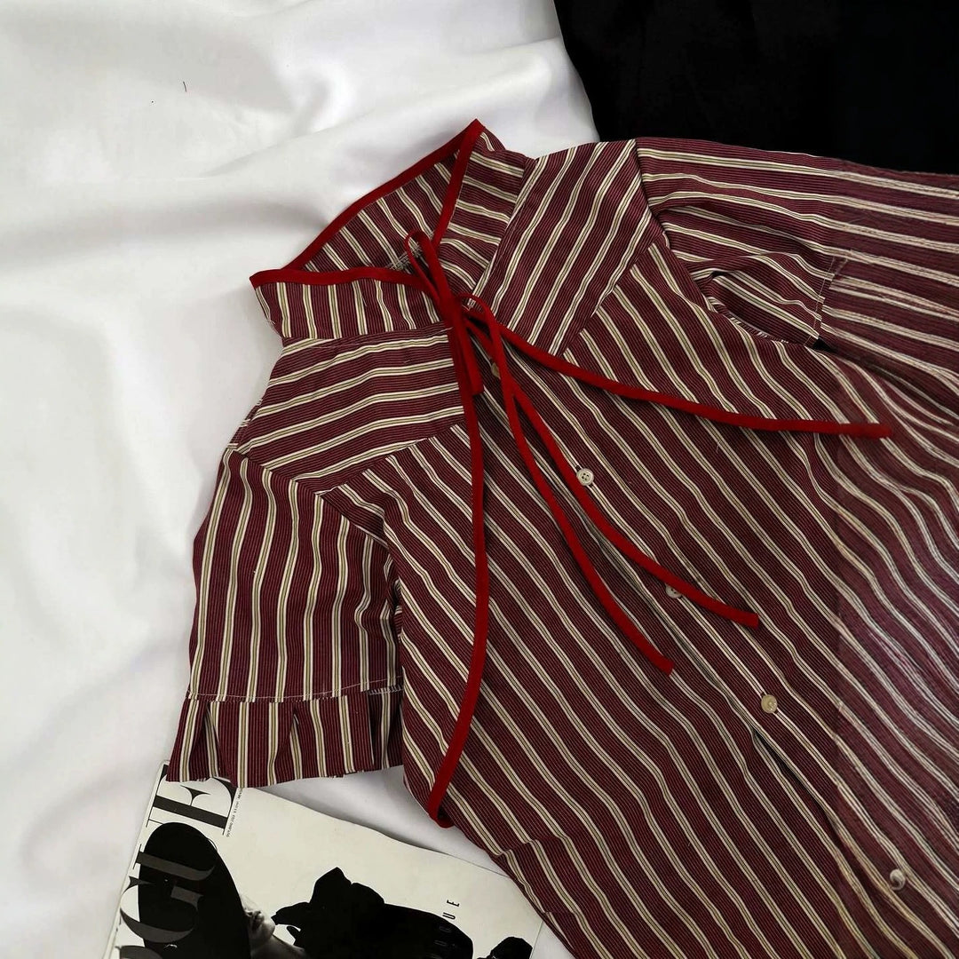 Women's Fashion Blouse with High Neck and Decorative Ruffles