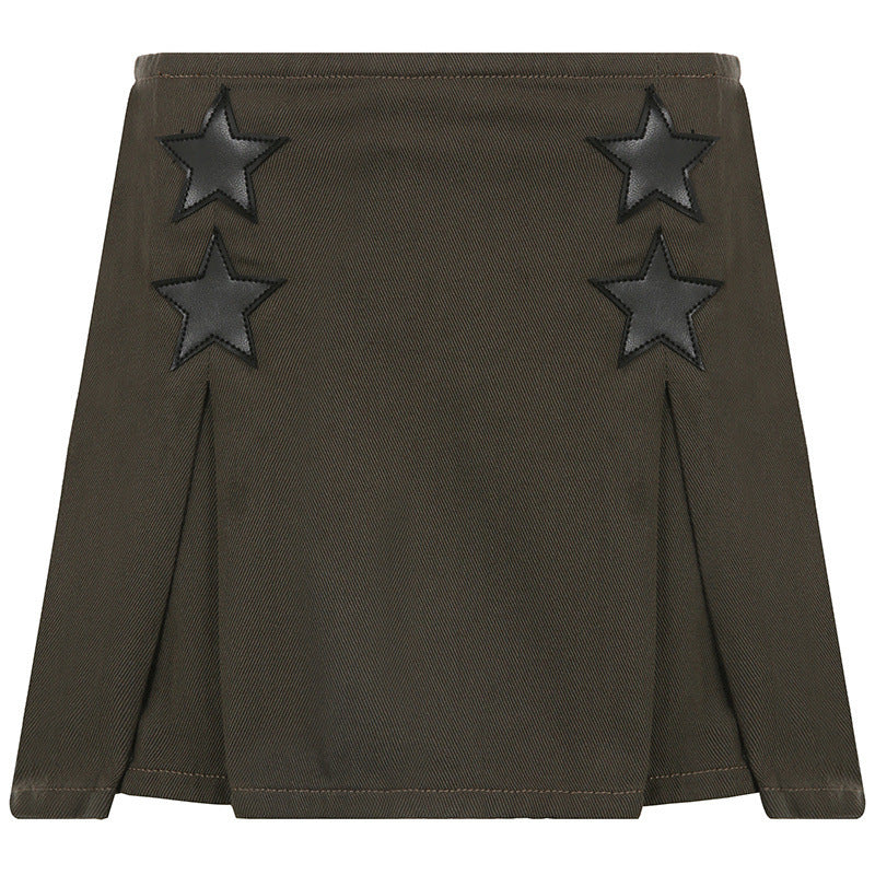 Women’s short skirt with stylish star appliqués StylebySassy
