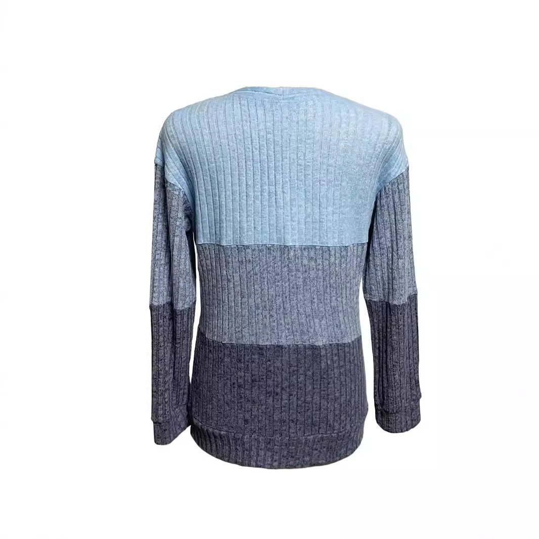 Women's long pullover with ring zipper and color block structure StylebySassy