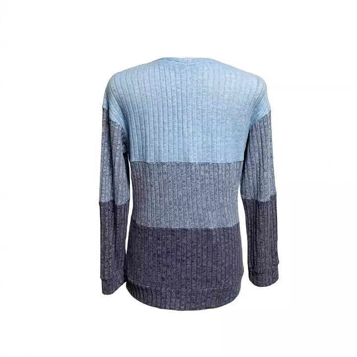 Women's long pullover with ring zipper and color block structure StylebySassy