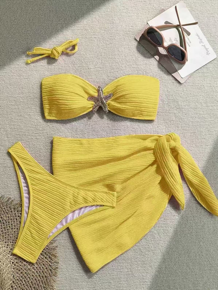 Ladies bandeau bikini with stylish wrap towel StylebySassy