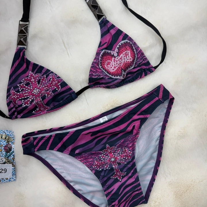 Women's Triangle Bikini with Creative Pattern StylebySassy